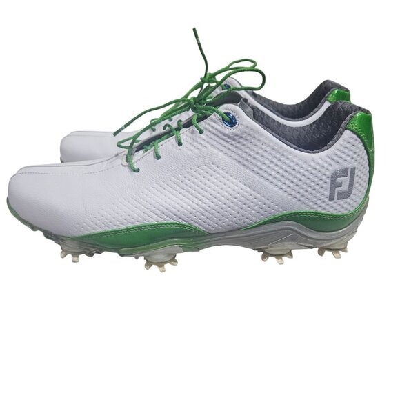 FootJoy D.N.A. Mens Golf Shoes 10M White & Green Spikeless - Picture 4 of 9